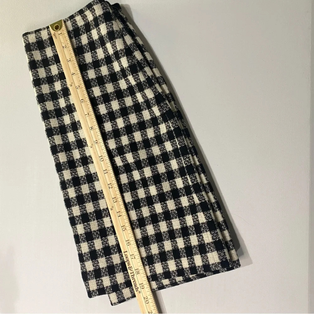 Talbots plaid Wool Blend skirt size 4 petite Buffalo Check Gingham Black & White - Picture 5 of 7